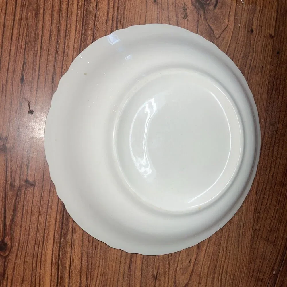 Vintage 1940's SCIO Hazel Serving Bowl Red Yellow Blue Flowers Gold Rim 8.5